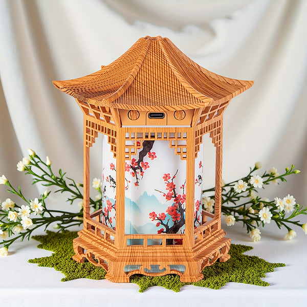 Chinese-Style Mini Humidifier & Night Light - USB- Portable Cool/Dry Mist Air Humidifier with Traditional Pagoda/Tortoise Design, ABS Quiet Operation for Home, Office, Car, - Ideal Gift for & (USB-, Humidifiers for Bedroom