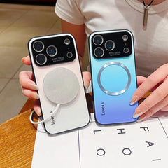 Phone Case - High-End Gradient Color Magnetic Glass Phone Case for Large Windows, Compatible with Iphone 17, 16, And 15 Pro Max, Featuring Wireless Charging And Complete Shock Resistance