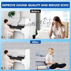 16pcs Soundproof Acoustic Panels | 60x30cm Decorative Absorption Plates Suitable for Music Studio Aesthetic Treatment and Reducing Reverberation and Noise in Home and Office