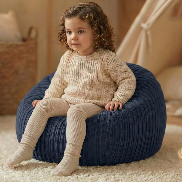 Corduroy Kids Bean Bag Chair with Filling Included - Lightweight Comfortable Beanbag Seat - Machine Washable Childrens Beanbag Furniture for Girls & Boys - 67 x 52cm