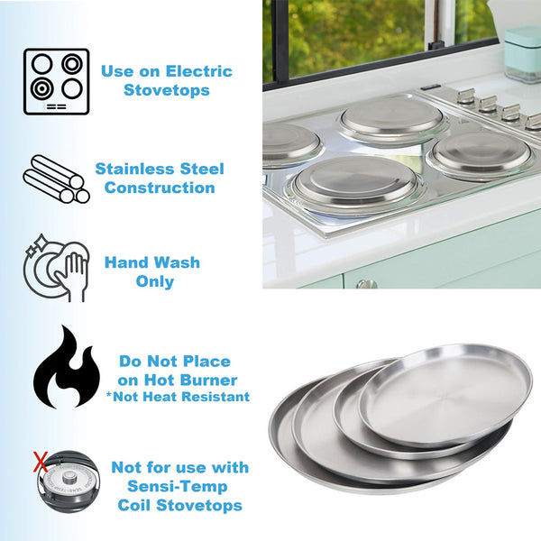4pcs Hob Cover Set Stove Plate Cooker Top Burner Protector Silver Kit Home Kitchen Tools & Accessories Restaurants CANTEENS Worktop Savers
