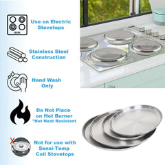 4pcs Hob Cover Set Stove Plate Cooker Top Burner Protector Silver Kit Home Kitchen Tools & Accessories Restaurants CANTEENS Worktop Savers