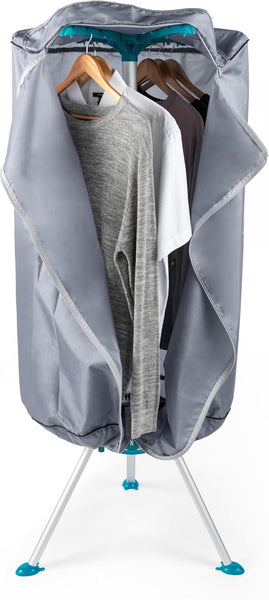 Beldray Heated Clothes Airer Pod - Hot Air Indoor Clothes Dryer with Cover, Quick Drying Time, Holds up to 10Kg, 6 Drying Arms for Hangers, 6 Heat Settings, Reduce Creases 900/1000W, LA041258