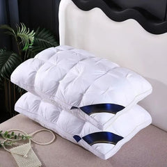 Set of 2 Pillows Designed for Sleep, Neck Support Pillow Cores, Luxurious Sleeping Pillows, Offering Balanced Support Ideal for Side, Back, And Stomach Sleepers. Part of a Hotel Collection, They Come in Vacuum-Sealed Packaging, Perfect for Home And Hotel