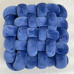 1pc Hand-woven Square Cushion Knot Pillow