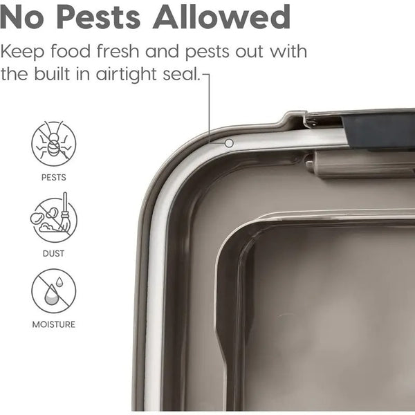 Prime Paws 3-Piece Pet Food Storage Container – Airtight Pet Food Container with Plastic Measuring Scoop, Dry Food Dispenser for Pets, Dogs, Cats, and Animals