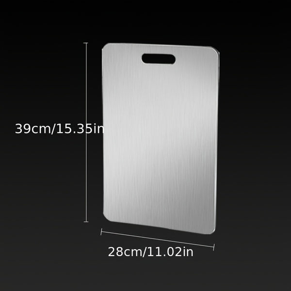 Stainless Steel Chopping Board - 15* 11-inch Anti-slip Kitchen Chopping Board, 13* 9-inch Cutting Board. Safe to Use, Scratch-resistant, Easy to Clean, Durable And Hygienic. Suitable for Meat, Vegetables And Fruits