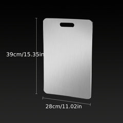 Stainless Steel Chopping Board - 15* 11-inch Anti-slip Kitchen Chopping Board, 13* 9-inch Cutting Board. Safe to Use, Scratch-resistant, Easy to Clean, Durable And Hygienic. Suitable for Meat, Vegetables And Fruits