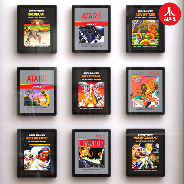 Official Atari Cartridge Wall Art Retro Gaming 3D Wall Decor Classic Arcade Cartridge Display Collectors Wall Decoration For Gaming Room Office Or Home Gift For Gamers