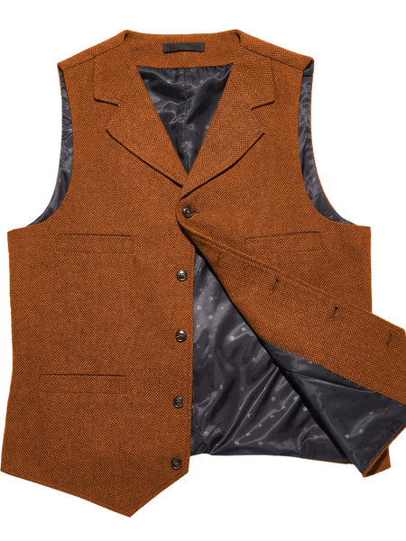 Men'S Vest Retro Fashion Groom Wedding Party Vest Men'S Herringbone Casual Business Waistcoat