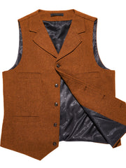 Men'S Vest Retro Fashion Groom Wedding Party Vest Men'S Herringbone Casual Business Waistcoat