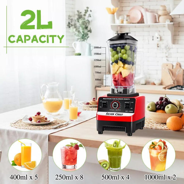 Multifunctional Blender Set, 2L+720ML Large Capacity Wall Breaker - High Power, 15 Adjustable Speeds, 4500W, Automatic Juicer,blenders for kitchen, blender for shakes and smoothies, slushy machine, food processor, blenders for kitchen heavy duty. Christma