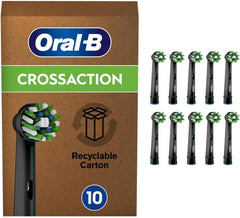 Oral-B Pro Cross Action Electric Toothbrush Head, X-Shape and Angled Bristles for Deeper Plaque Removal, Pack of 4 Toothbrush Heads, Black