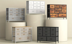 Stylish Large 9 Drawers Dresser with Durable Metal Frame, Scratch-Resistant MDF Top, And Spacious Fabric Drawers - Tall Chest Of DrawersPerfect for Elegant Bedroom, Cozy Living Room Or Functional Office Use