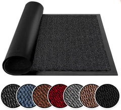 BLADO Washable Door Mats Indoor & Outdoor - Non-Slippery Heavy Duty - Stylish & Large Rubber - Perfect Dust Grabbing Doormats (Anthracite, 40Cm X 60Cm)