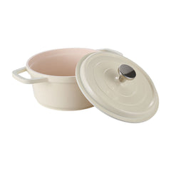20cm/24cm Enamel Stew Pot, Double-Handled Non-Stick Soup Pot for Instant Noodles and Daily Cooking, Suitable for Gas Stove and Induction Cooker, White/Green/Red