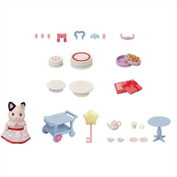 Sylvanian Families Princess Dress up Set & Party Time Tuxedo Cat Set Bundle (3+ Years)