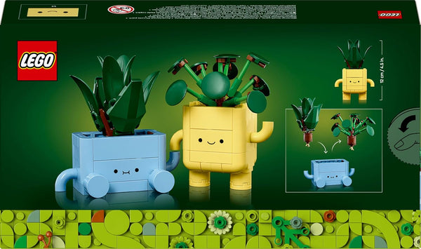 LEGO Botanicals Happy Plants Toy - Crafts Kit for Kids Incl. 2 Artificial Plants with 2 Colourful Flower Pots & Interchangeable Cartoon Faces - Nature Gifts for 9+ Year Old Girls & Teens - 10349