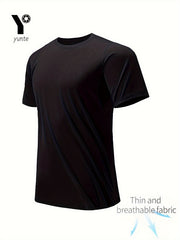 20pcs Black-White-Army-Green-Tan Red-Black-Card-Gray-Red-Black-White-Tan-Card-Army-White-Gray-Tan-Red-Army Mixed Color, Ultra-Light Men's Crew Neck T-Shirt - Quick-Drying, Breathable, Sweat-Wicking Shirt, Suitable for Fitness, Gym, and Running