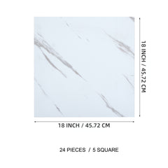 5m² 24pcs PVC Marble Effect Peel and Stick Flooring Planks Flooring Stickers Silent Tile Floorboard Self-adhesive Floor Tiles 2mm Thick Wear-resistant Layer 0.07mm, Waterproof Plank Wall Plank Simulated for Bedroom Kitchen Living Room 18 X 18 Inch 5m²