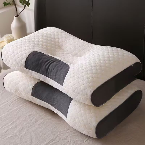 1/2pcs Soft Low Pillows, Soft Slim Pillow, Medium Thickness Pillow, Modern Zipper Design, Hotel-Quality Polyester Filling, White & Gray, Perfect for Home Bedroom Decor, Christmas & New Year Gift