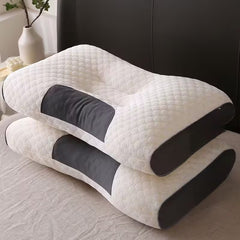 1/2pcs Soft Low Pillows, Soft Slim Pillow, Medium Thickness Pillow, Modern Zipper Design, Hotel-Quality Polyester Filling, White & Gray, Perfect for Home Bedroom Decor, Christmas & New Year Gift