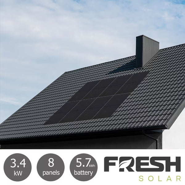 Fresh Solar 3.4Kw Solar PV System [8 Panels] with 5.76Kw Fox Battery - Fully Installed