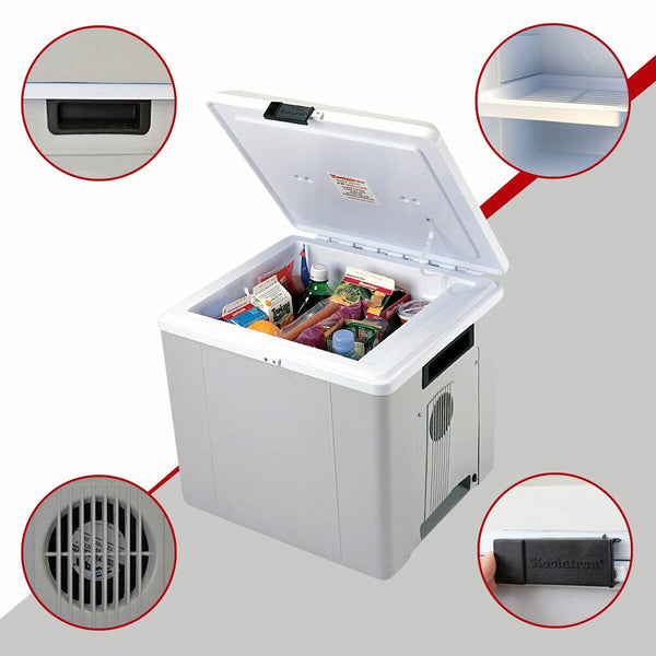 Koolatron 12V Electric Cooler 27L, Cool/Warm Box with Adjustable Strap in Grey