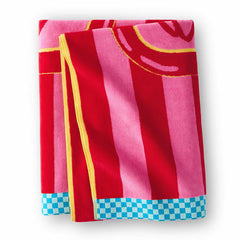Oversized 100% Cotton Pink Sardine Beach Towel