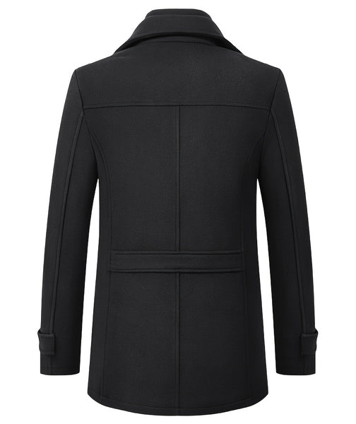 New Autumn And Winter 802 Detachable Double-Layer Collar Thick Velvet Blend Overcoat for Men