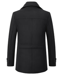 New Autumn And Winter 802 Detachable Double-Layer Collar Thick Velvet Blend Overcoat for Men