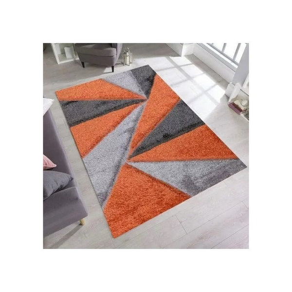 Luxury Soft Shaggy Area Rug – Modern Non-Shedding Geometric Triangles Design, High-Pile Plush Living Room Carpets, Large Thick Rug for Bedroom, Kitchen, Lounge & Home Décor – Contemporary Floor Rug & Mats