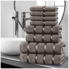 8pcs Egyptian Cotton Towel Set | Quick-Drying & Highly Absorbent | Includes 8 Towels | Sophisticated Design | 15 Elegant Colours | Machine Washable