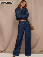 [2026SS] Women's New Stretchy Wide Leg Jeans, Loose Straight Blue Jeans, Washed Denim Trousers with Pockets, High Waisted Tummy Control Comfort Pantalones, Street Style Ladies' Outfit, Female Baggy Casual Pants for Work, Travel and Office.