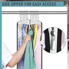 MISSLO Gusseted Clear Suit Covers Garment Bags for Clothes 100Cm Waterproof Cothes Covers Protector Bags with Side Zip for Coats, Shirts, Dresses, 3 Packs