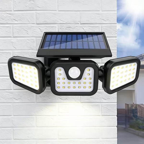 74 LED Solar Wall Light; Human Motion Sensor Solar Light; Outdoor Wall Lamp with 3-Level Brightness Adjustment; Suitable for Gates, Yards, Garages, and Pathways; Solar Powered; 270° Wide-Angle Illumination.