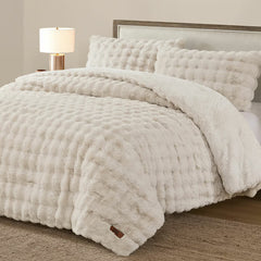 FRYE Faux Fur 3 Piece Comforter Set, in 2 Colours