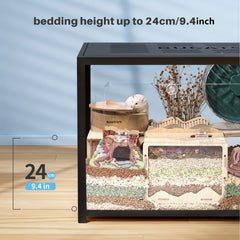 BUCATSTATE 80/100cm Guinea Pig Cage Small Pets Habitats Large Stackable with Top Access Easy Assemble, Dwarf Syrian Hamster House for Guinea, Gerbil