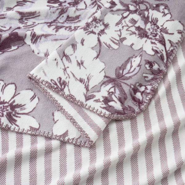 Casual Living Reversible Purple Plush Throw, 127 X 177 Cm