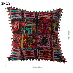 18x18 Inch Reversible Turkish Pattern Pillows (Set of 2 with Inserts) - Romantic Turkey Boho Floral Double Sided Design, Premium Polyester Cover & Fill, Decorative Accent Pillows for Sofa, Chair, Bedroom