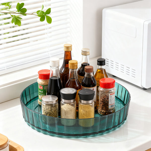 Non-Slip Rotating Storage Rack 1 Pack, Lazy Susan Organizer for Kitchen Spice Rack and Cosmetic Storage, Multi-functional Design for Cupboard Bedroom Bathroom Living Room Use, Complete Worktop Organizer Solution