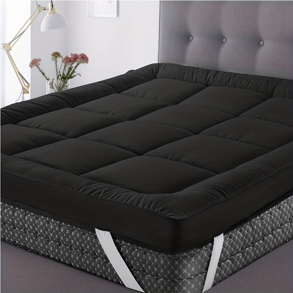 Luxury Mattress Topper Extra Thick 4-Inches/ 10cm Deep | Fitted Bed MattressesToppers with Soft Fiber | Single Double King Super King Small Double Bedding Sizes
