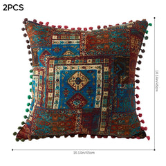 18x18 Inch Reversible Turkish Pattern Pillows (Set of 2 with Inserts) - Romantic Turkey Boho Floral Double Sided Design, Premium Polyester Cover & Fill, Decorative Accent Pillows for Sofa, Chair, Bedroom