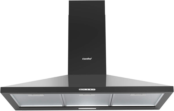 COMFEE' 60 Cm Chimney Cooker Hood Stainless Steel Extractor Hood with LED and Recirculating & Ducting System Wall Mounted Range Hood 600 Mm Extractor Fan - Silver KWH-PYRA17SS-60
