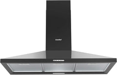 COMFEE' 60 Cm Chimney Cooker Hood Stainless Steel Extractor Hood with LED and Recirculating & Ducting System Wall Mounted Range Hood 600 Mm Extractor Fan - Silver KWH-PYRA17SS-60