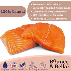 Scottish Salmon Oil for Dogs & Cats UK - Purity-Filtered Omega 3-6-9 Fish Oil Supplement, 500ml, Bounce and Bella