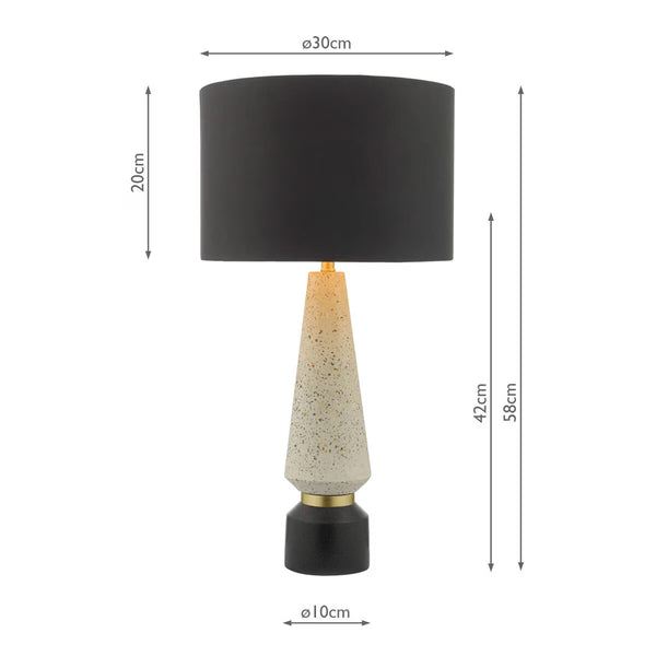 Onora Terrazzo Table Lamp with Black Faux Silk Shade