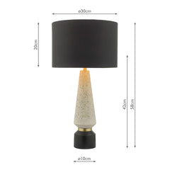 Onora Terrazzo Table Lamp with Black Faux Silk Shade