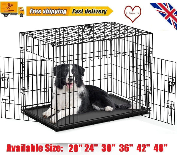 Dog Cage Puppy Training Crate Small Medium Large XL XXL Metal Cages Pet Carrier 20inch 24 inch 30 inch 36 inch 42 inch 48 inch