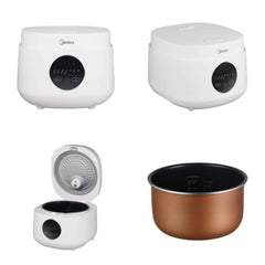 Midea Digital Rice Cooker - 5 Layer Pot, 7 Preset Menus, 1L Capacity (Cooks 5.5 Cups of Rice), 605W, 1.5mm Thick Non-Stick Inner Pot, Preset Timer, Auto Warm & Removable Power Plug, Smart Efficient Small Appliance